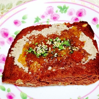ココア食パンで♡はったい粉柚子茶青汁トースト